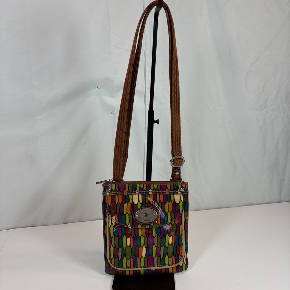 Fossil Key-Per Colorful Coated Canvas Crossbody Bag - Picture 2 of 9
